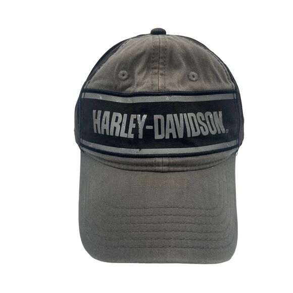 Harley Davidson Reflective Grey Black Fitted Hat Cap Worth HD San Antonio - Picture 1 of 5